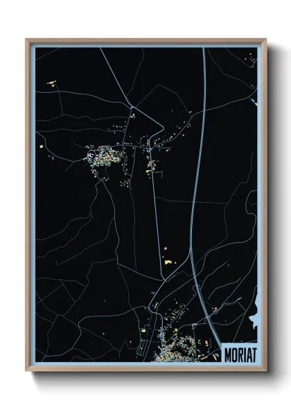 Une affiche de carte sur Moriat