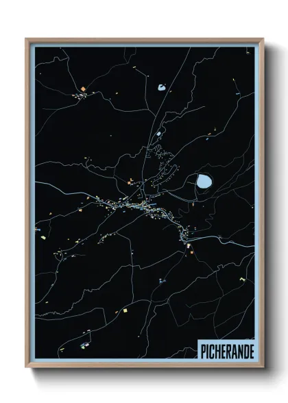 Une affiche de carte sur Picherande