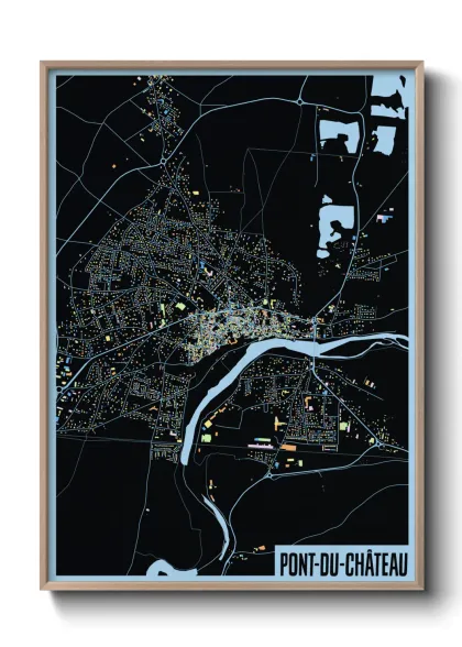 Une affiche de carte sur Pont-du-Château