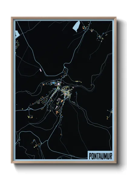 Une affiche de carte sur Pontaumur