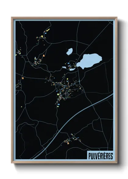 Une affiche de carte sur Pulvérières