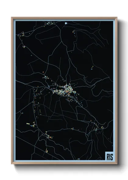 Une affiche de carte sur Ris