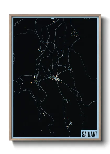 Une affiche de carte sur Saillant