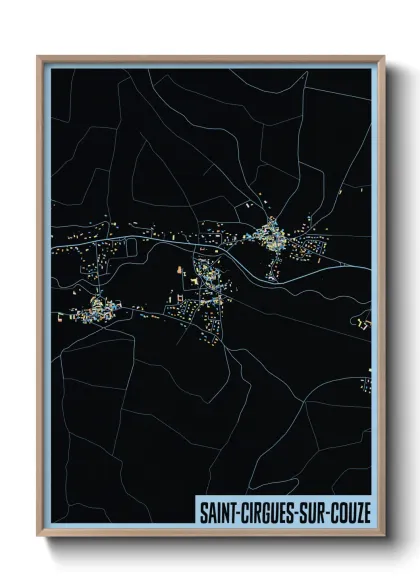 Une affiche de carte sur Saint-Cirgues-sur-Couze