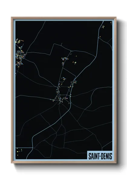 Une affiche de carte sur Saint-Denis
