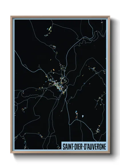 Une affiche de carte sur Saint-Dier-d'Auvergne