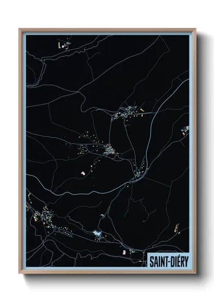 Une affiche de carte sur Saint-Diéry