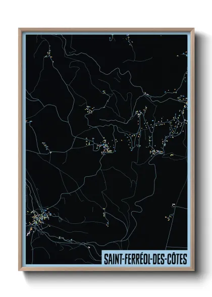 Une affiche de carte sur Saint-Ferréol-des-Côtes