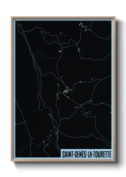 Une affiche de carte sur Saint-Genès-la-Tourette
