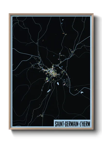 Une affiche de carte sur Saint-Germain-l'Herm