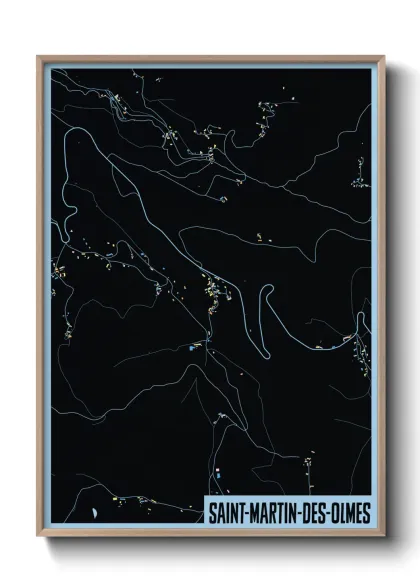 Une affiche de carte sur Saint-Martin-des-Olmes
