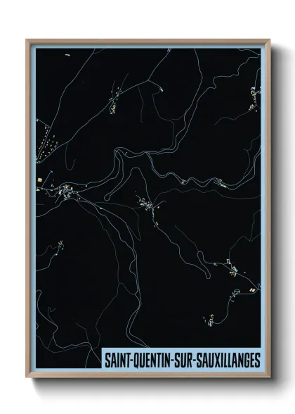 Une affiche de carte sur Saint-Quentin-sur-Sauxillanges