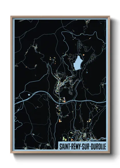 Une affiche de carte sur Saint-Rémy-sur-Durolle