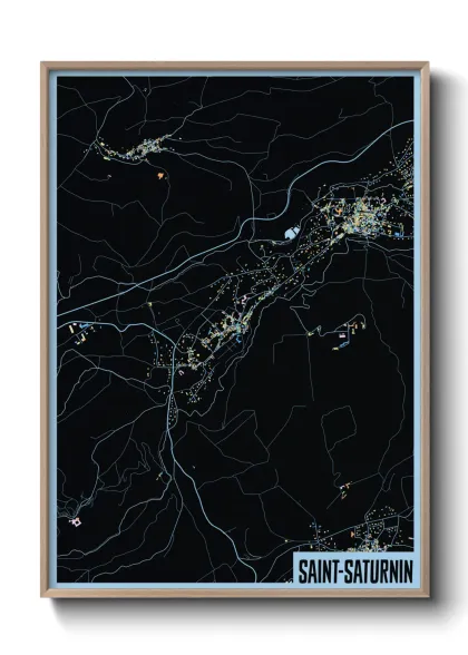 Une affiche de carte sur Saint-Saturnin