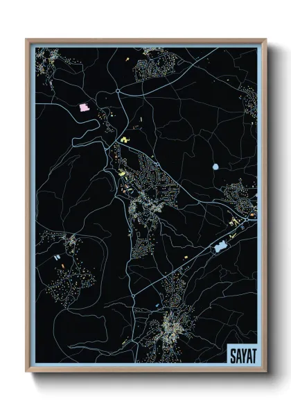 Une affiche de carte sur Sayat