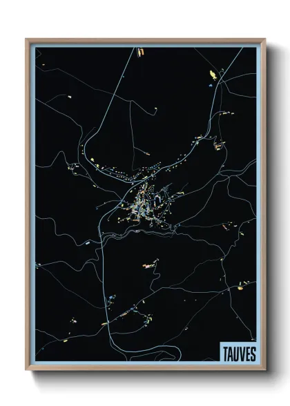 Une affiche de carte sur Tauves