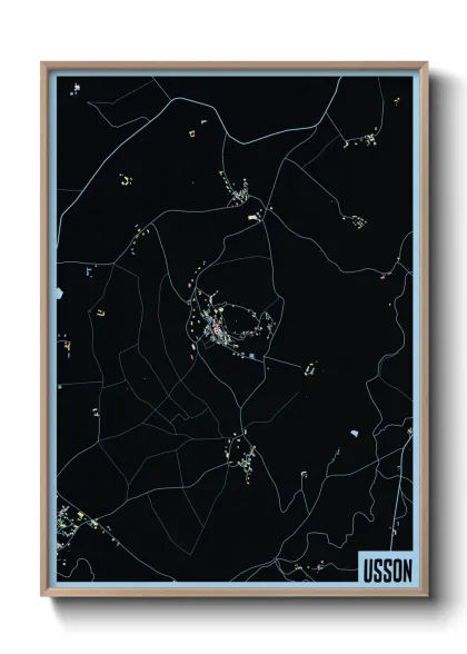 Une affiche de carte sur Usson