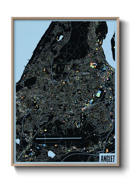 Une affiche de carte sur Anglet