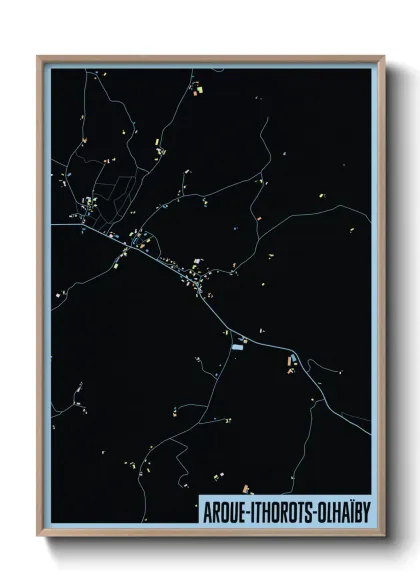 Une affiche de carte sur Aroue-Ithorots-Olhaïby