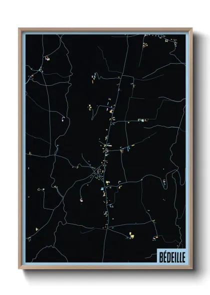 Une affiche de carte sur Bédeille