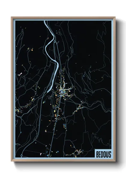 Une affiche de carte sur Bedous