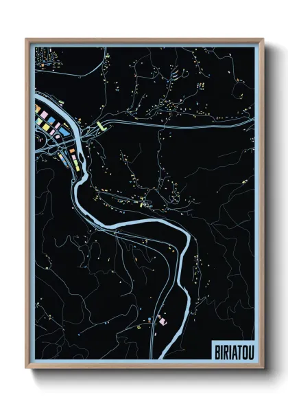 Une affiche de carte sur Biriatou
