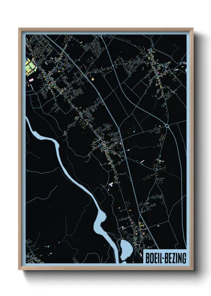 Une affiche de carte sur Boeil-Bezing