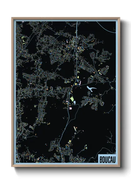 Une affiche de carte sur Boucau