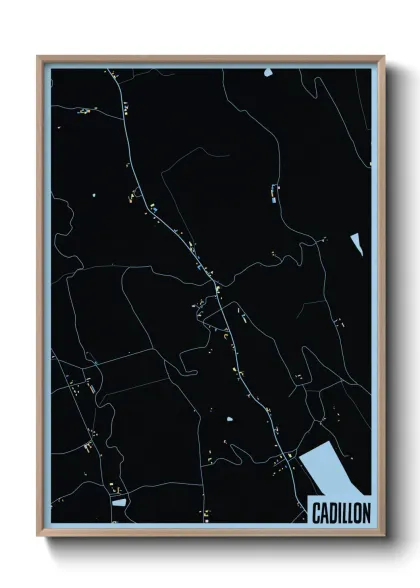 Une affiche de carte sur Cadillon