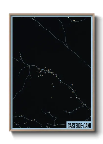 Une affiche de carte sur Casteide-Cami