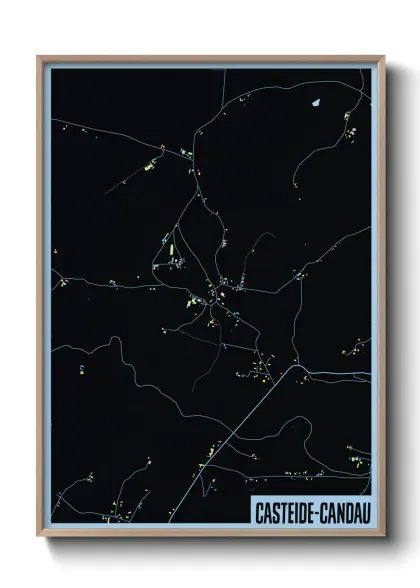 Une affiche de carte sur Casteide-Candau