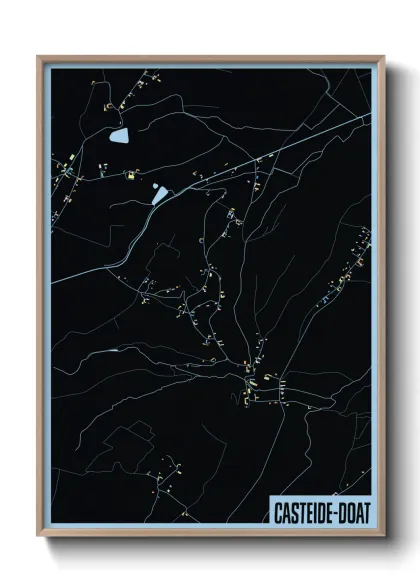 Une affiche de carte sur Casteide-Doat