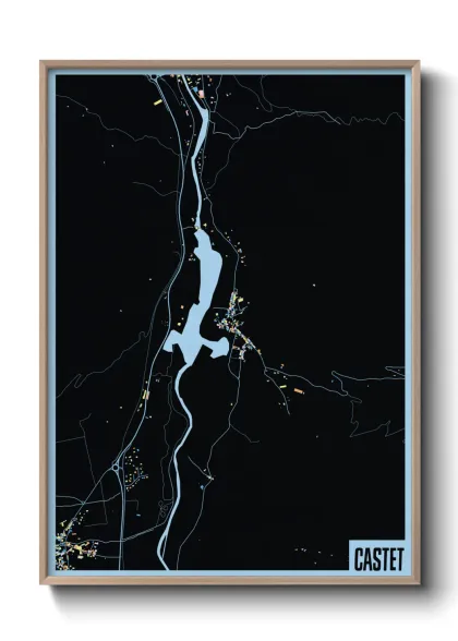 Une affiche de carte sur Castet