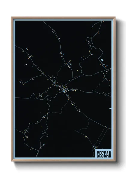 Une affiche de carte sur Cescau