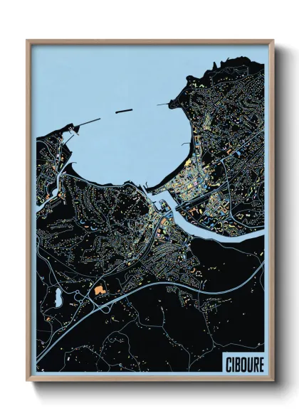 Une affiche de carte sur Ciboure