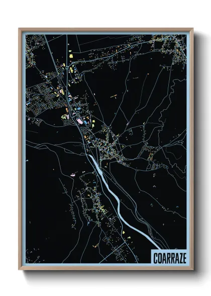 Une affiche de carte sur Coarraze