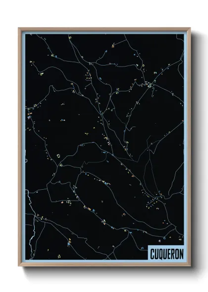 Une affiche de carte sur Cuqueron