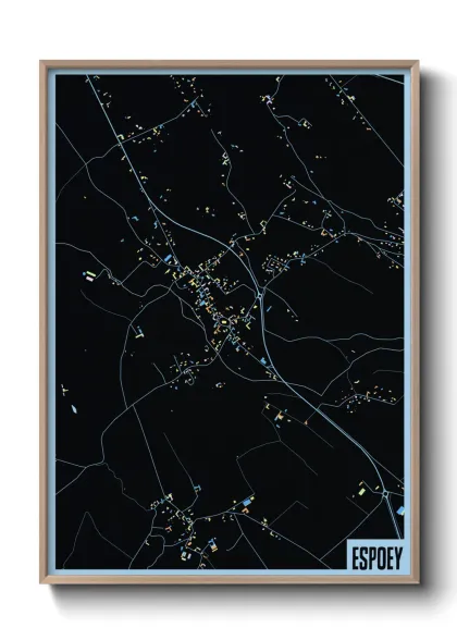 Une affiche de carte sur Espoey