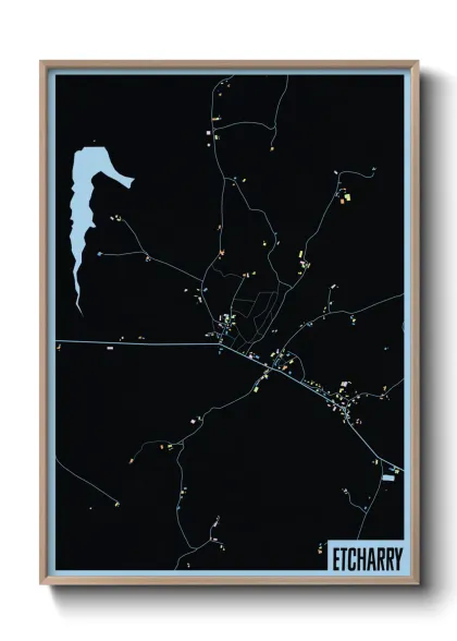 Une affiche de carte sur Etcharry