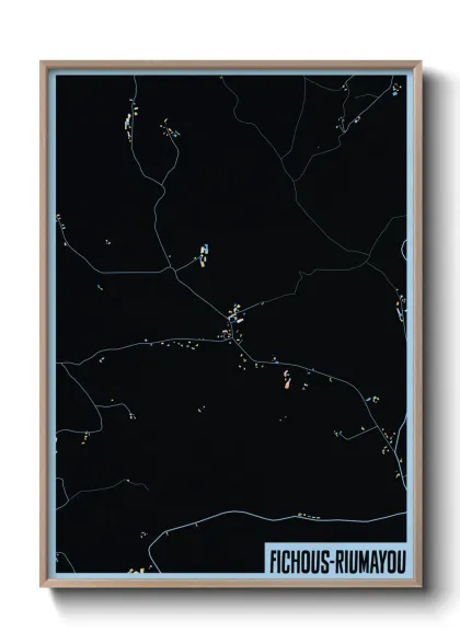 Une affiche de carte sur Fichous-Riumayou