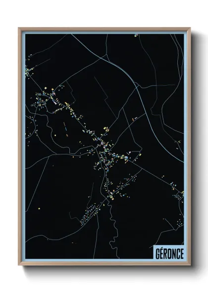 Une affiche de carte sur Géronce
