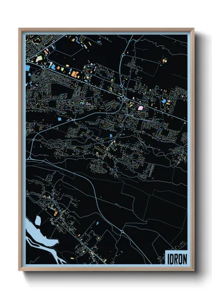 Une affiche de carte sur Idron