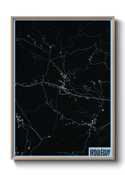 Une affiche de carte sur Irouléguy
