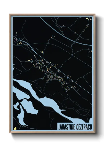 Une affiche de carte sur Labastide-Cézéracq
