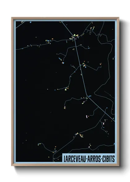 Une affiche de carte sur Larceveau-Arros-Cibits