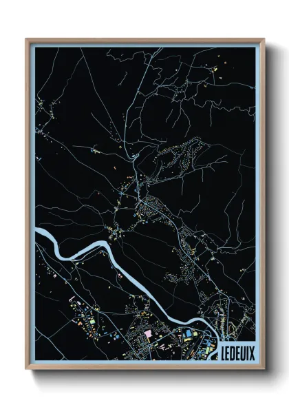 Une affiche de carte sur Ledeuix
