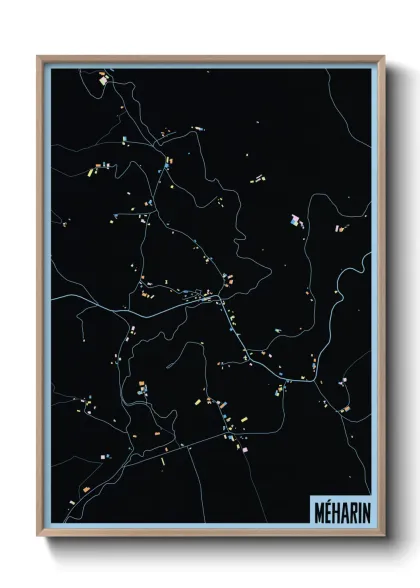 Une affiche de carte sur Méharin