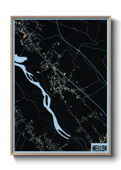 Une affiche de carte sur Meillon