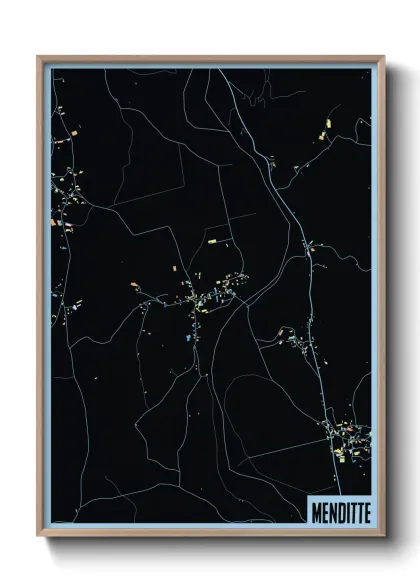 Une affiche de carte sur Menditte