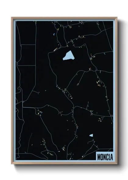 Une affiche de carte sur Moncla